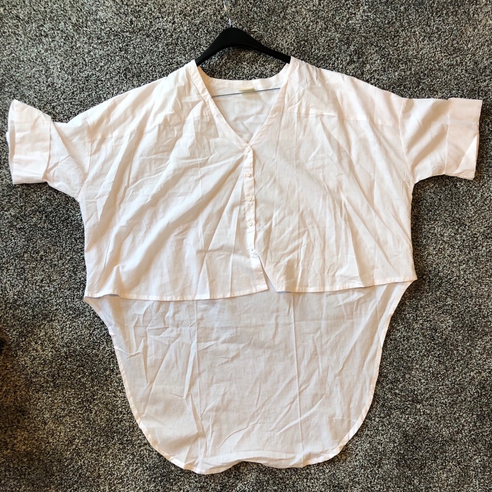 Zulu and Zephyr Thin White Cropped Front Tunic